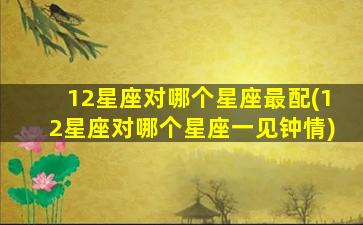 12星座对哪个星座最配(12星座对哪个星座一见钟情)