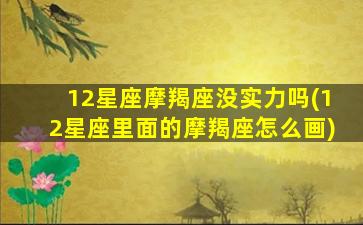 12星座摩羯座没实力吗(12星座里面的摩羯座怎么画)