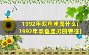 1992年双鱼座属什么(1992年双鱼座男的特征)