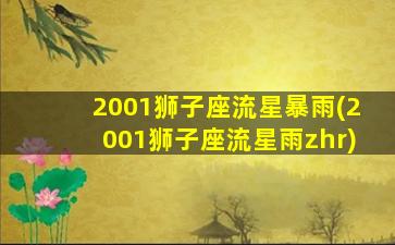 2001狮子座流星暴雨(2001狮子座流星雨zhr)