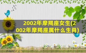 2002年摩羯座女生(2002年摩羯座属什么生肖)