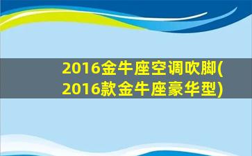 2016金牛座空调吹脚(2016款金牛座豪华型)