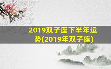 2019双子座下半年运势(2019年双子座)