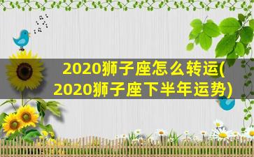 2020狮子座怎么转运(2020狮子座下半年运势)