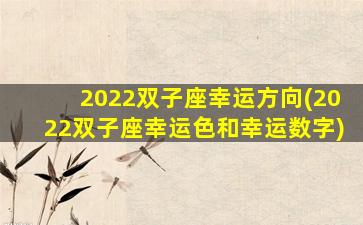 2022双子座幸运方向(2022双子座幸运色和幸运数字)