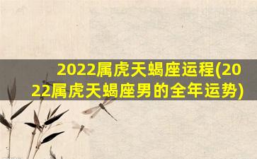 2022属虎天蝎座运程(2022属虎天蝎座男的全年运势)