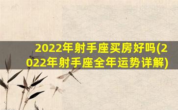 2022年射手座买房好吗(2022年射手座全年运势详解)