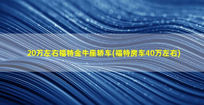 20万左右福特金牛座轿车(福特房车40万左右)