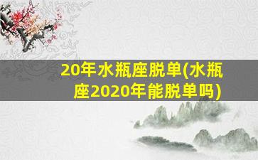 20年水瓶座脱单(水瓶座2020年能脱单吗)