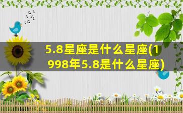 5.8星座是什么星座(1998年5.8是什么星座)