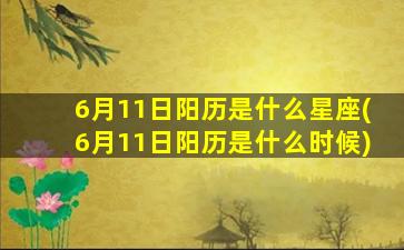 6月11日阳历是什么星座(6月11日阳历是什么时候)