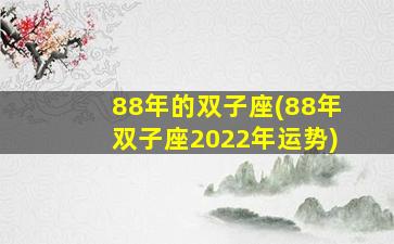 88年的双子座(88年双子座2022年运势)