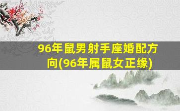 96年鼠男射手座婚配方向(96年属鼠女正缘)