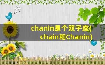 chanin是个双子座(chain和Chanin)