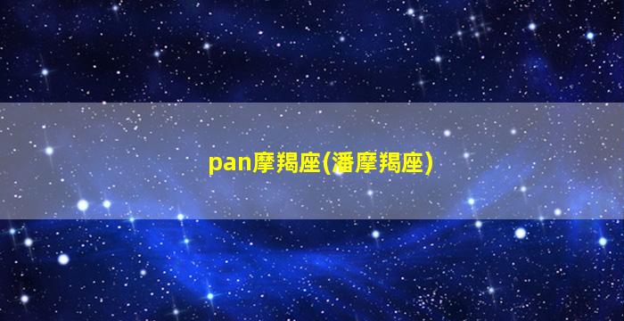 pan摩羯座(潘摩羯座)