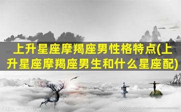 上升星座摩羯座男性格特点(上升星座摩羯座男生和什么星座配)