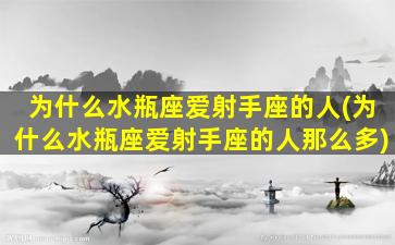 为什么水瓶座爱射手座的人(为什么水瓶座爱射手座的人那么多)