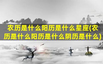 农历是什么阳历是什么星座(农历是什么阳历是什么阴历是什么)