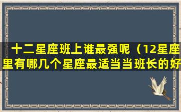 十二星座班上谁最强呢（12星座里有哪几个星座最适当当班长的好）