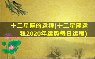 十二星座的运程(十二星座运程2020年运势每日运程)