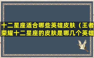 十二星座适合哪些英雄皮肤（王者荣耀十二星座的皮肤是哪几个英雄的）