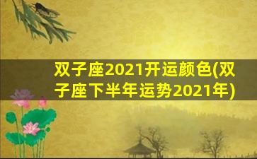 双子座2021开运颜色(双子座下半年运势2021年)