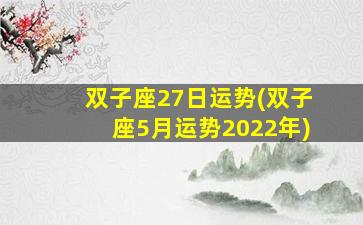 双子座27日运势(双子座5月运势2022年)