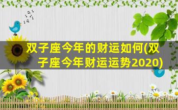 双子座今年的财运如何(双子座今年财运运势2020)