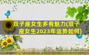 双子座女生多有魅力(双子座女生2023年运势如何)