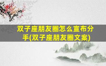 双子座朋友圈怎么宣布分手(双子座朋友圈文案)