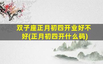 双子座正月初四开业好不好(正月初四开什么码)