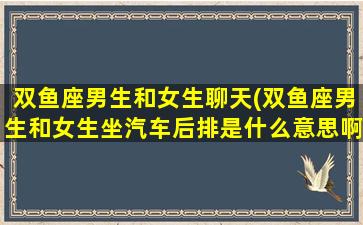 双鱼座男生和女生聊天(双鱼座男生和女生坐汽车后排是什么意思啊)