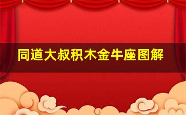 同道大叔积木金牛座图解