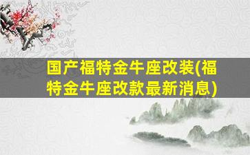 国产福特金牛座改装(福特金牛座改款最新消息)