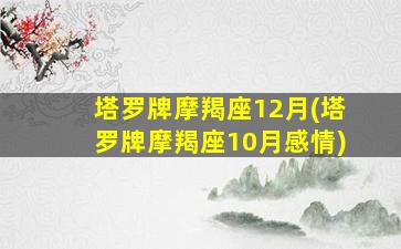 塔罗牌摩羯座12月(塔罗牌摩羯座10月感情)