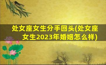 处女座女生分手回头(处女座女生2023年婚姻怎么样)