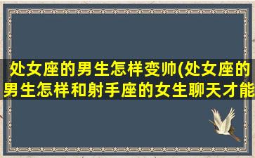 处女座的男生怎样变帅(处女座的男生怎样和射手座的女生聊天才能培养感情)