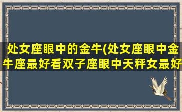 处女座眼中的金牛(处女座眼中金牛座最好看双子座眼中天秤女最好看)