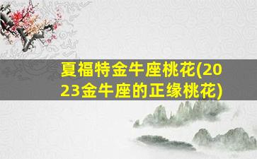 夏福特金牛座桃花(2023金牛座的正缘桃花)