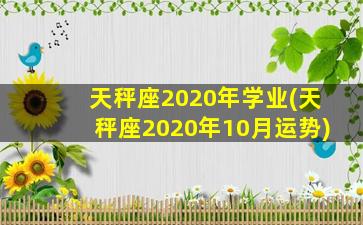 天秤座2020年学业(天秤座2020年10月运势)