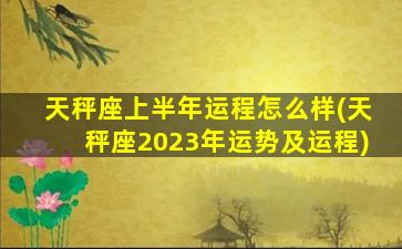 天秤座上半年运程怎么样(天秤座2023年运势及运程)