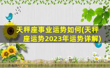 天秤座事业运势如何(天秤座运势2023年运势详解)