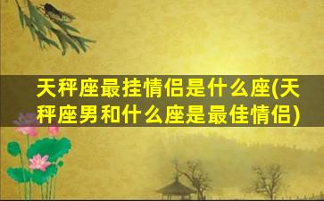 天秤座最挂情侣是什么座(天秤座男和什么座是最佳情侣)