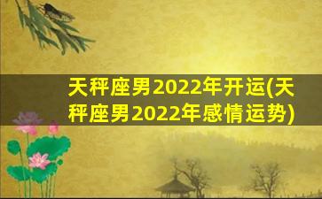 天秤座男2022年开运(天秤座男2022年感情运势)