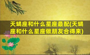 天蝎座和什么星座最配(天蝎座和什么星座做朋友合得来)