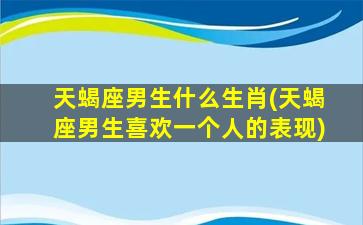 天蝎座男生什么生肖(天蝎座男生喜欢一个人的表现)