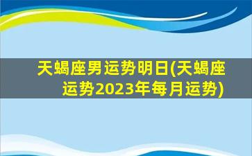 天蝎座男运势明日(天蝎座运势2023年每月运势)