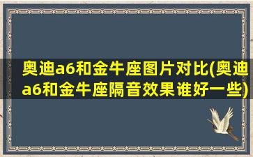 奥迪a6和金牛座图片对比(奥迪a6和金牛座隔音效果谁好一些)