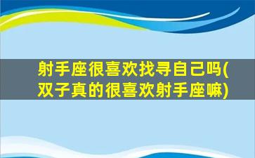 射手座很喜欢找寻自己吗(双子真的很喜欢射手座嘛)