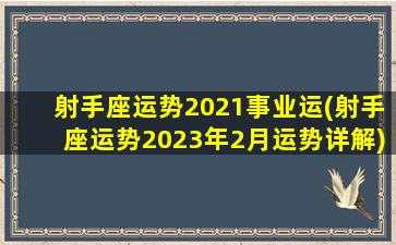 射手座运势2021事业运(射手座运势2023年2月运势详解)